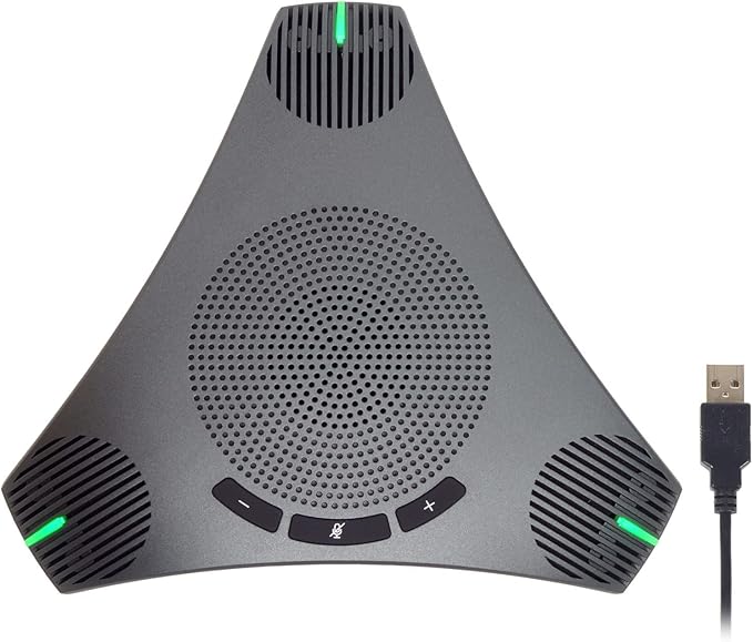 Conference Speaker and Microphone, 360° Omnidirectional USB Speakerphone