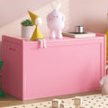 Storage Chest, Entryway Storage Bench with 2 Safety Hinges, Storage Trunk with Flip-Top, Chest Box Organizer for Entryway, Bedroom, Living Room, Easy Assembly, Pink