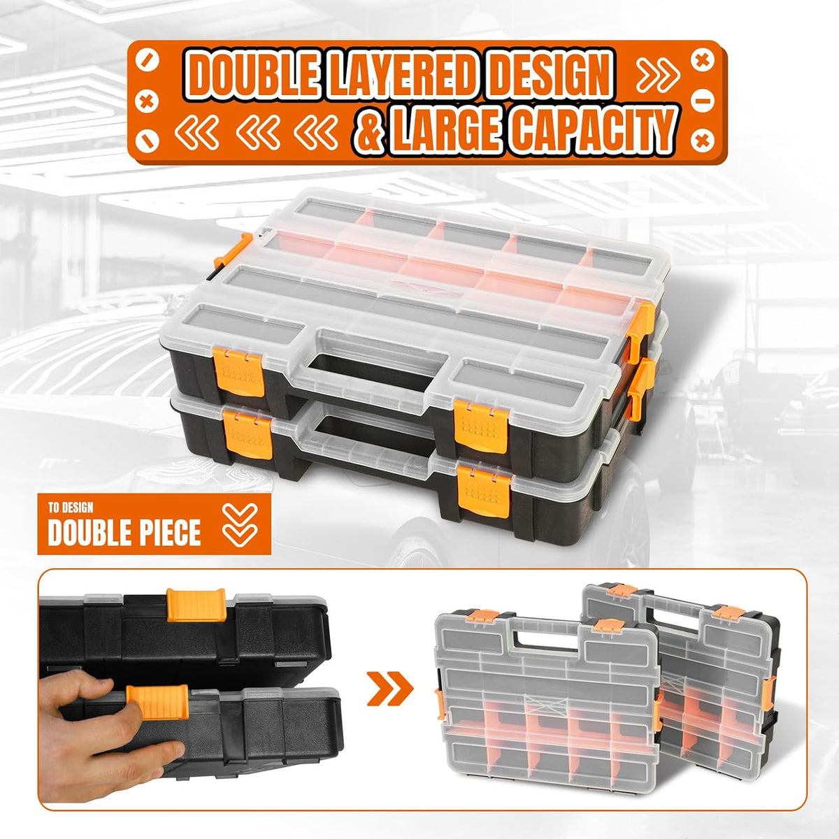 jack boss tool box with transparent lid, single, package contents