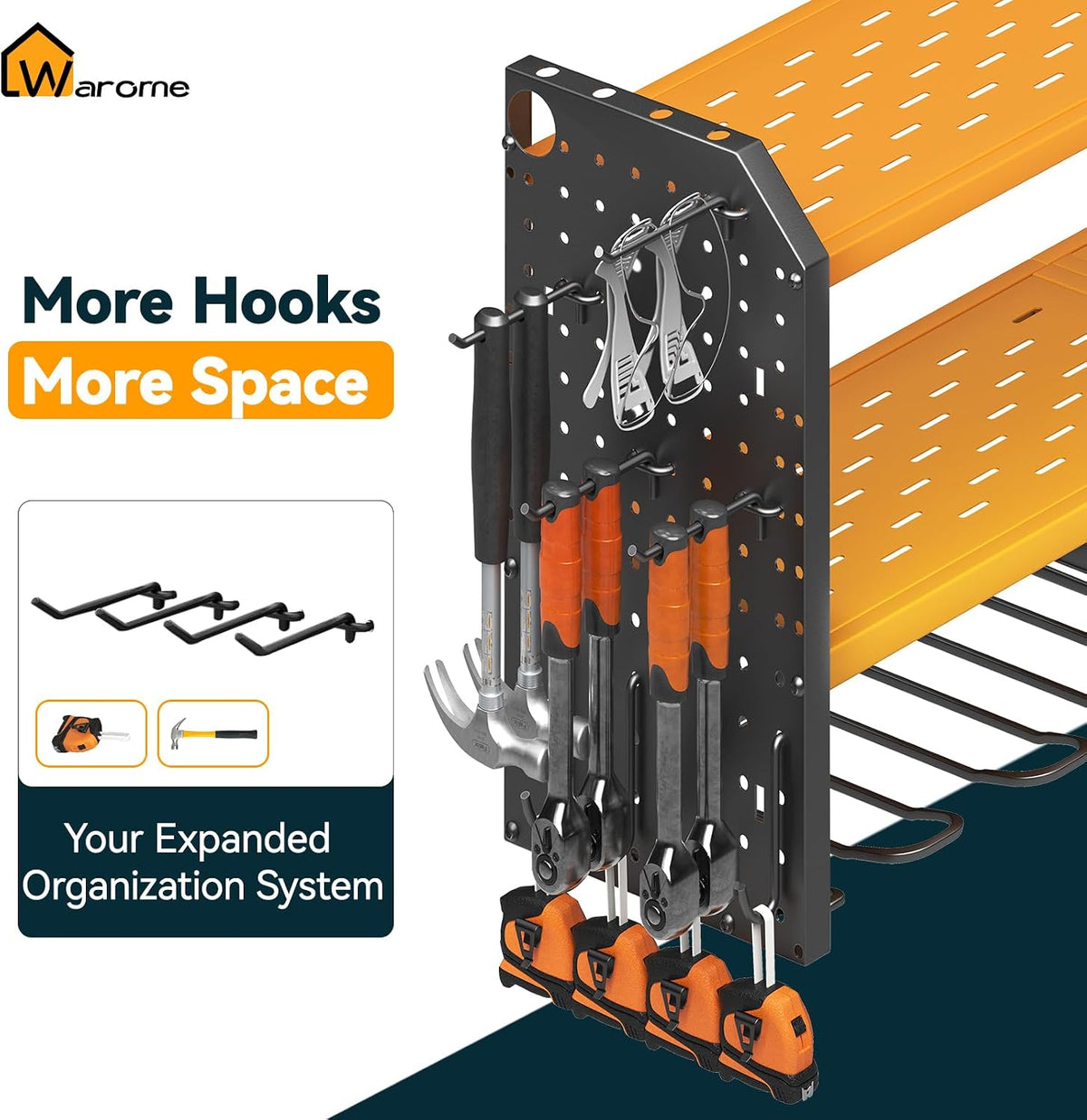 warome tool organizer with charging station, power tool showing dimensions