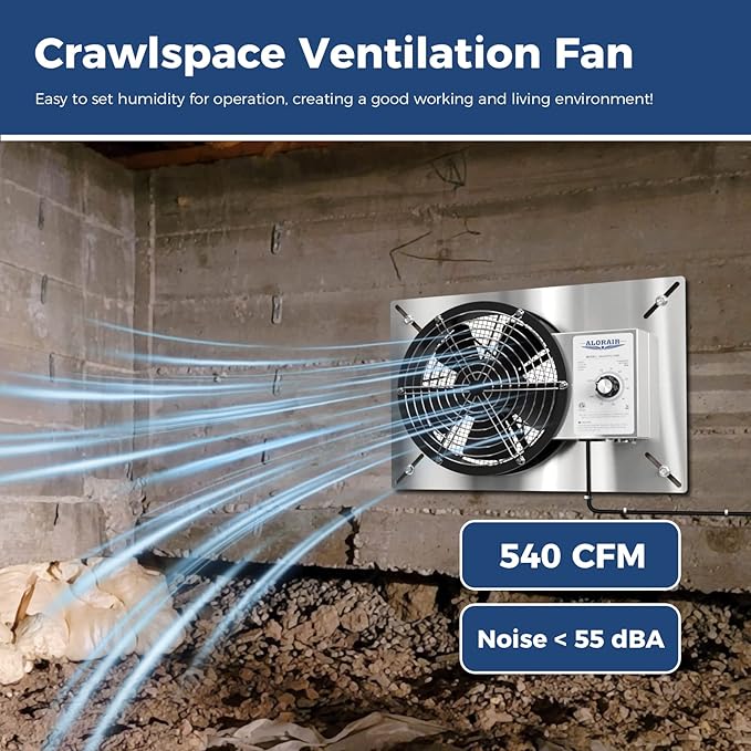 ALORAIR 540 CFM Stainless Steel Crawl Space Vent Fan