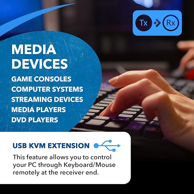 OREI 4K@60Hz KVM HDMI Extender Over Ethernet PoC Single HDBaseT