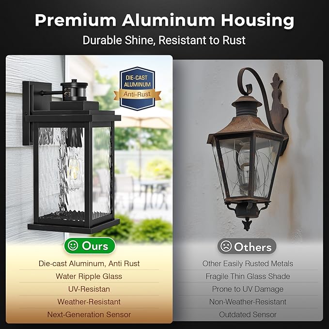 VIANIS Large Advanced Motion Sensor Outdoor Lights, Aluminum Waterproof Porch