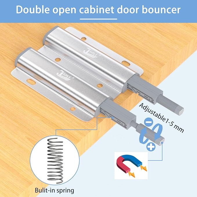 Jiayi Push Catch Metal Heavy Duty 4 Pack Double Push to Open Door Latch Touch