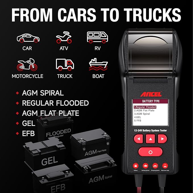 ANCEL BST600 Car Battery Tester - 12V/24V