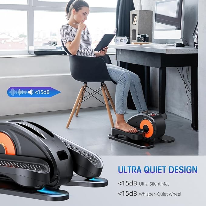 GUGTTR Under Desk Elliptical Machine, Electric Elliptical Leg Exerciser