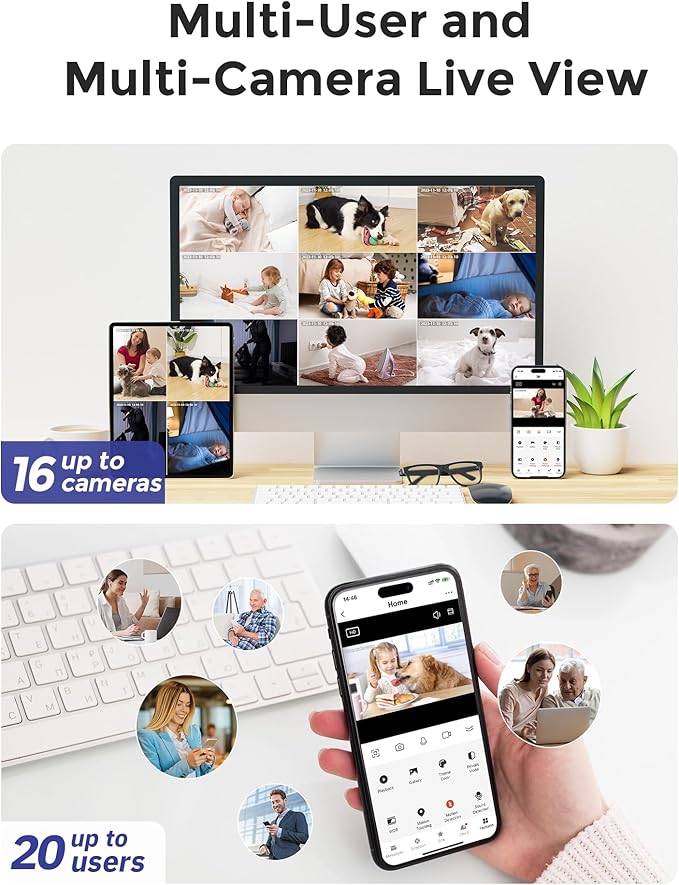 Hugolog 3K 5MP Indoor Pan/Tilt Security Camera (2pcs)