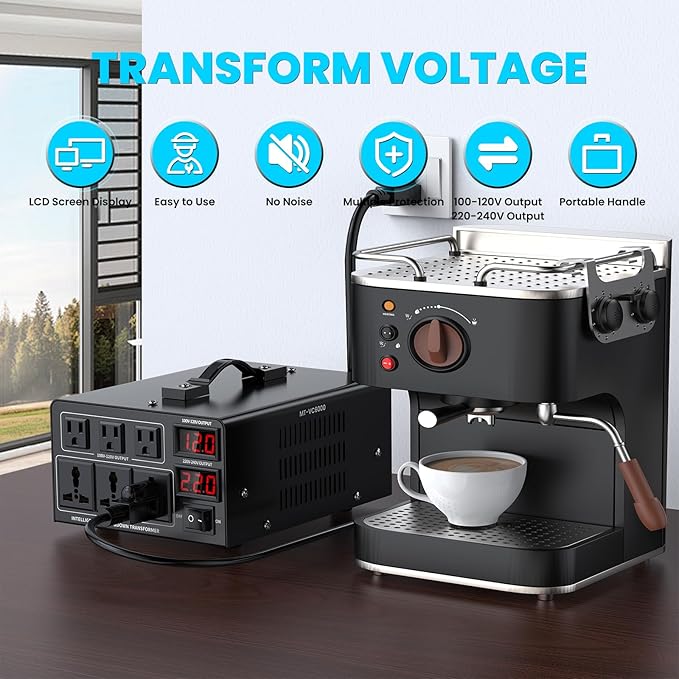 6000W Voltage Converter Transformer Step Up/Down Converter 110/120 Volt
