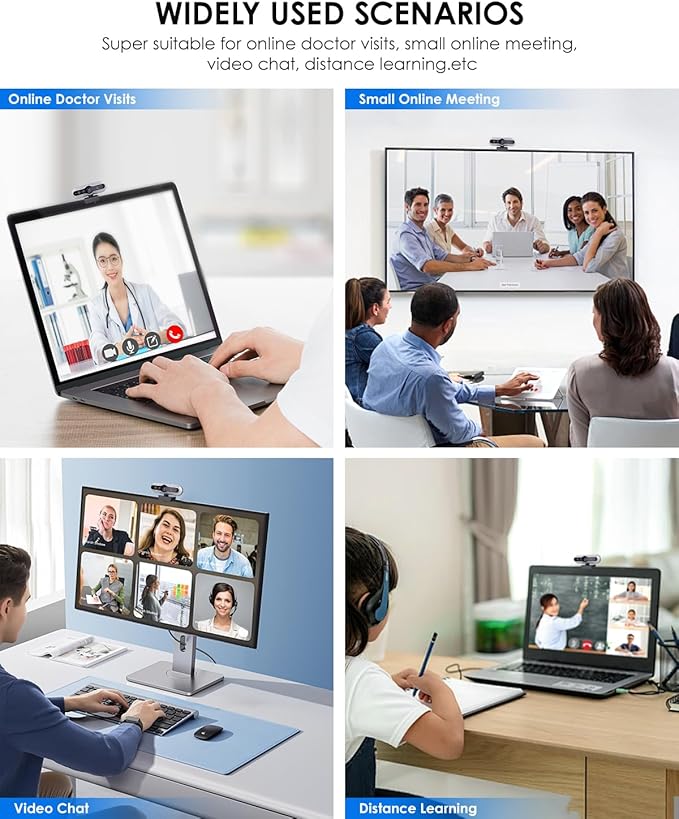 2K HD Webcam with Infrared Windows Hello Facial Recognition, Computer Camera