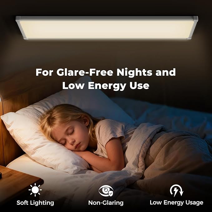 AIKVSXER 1 Pack 1x4 FT LED Flat Panel Light Surface Mount,