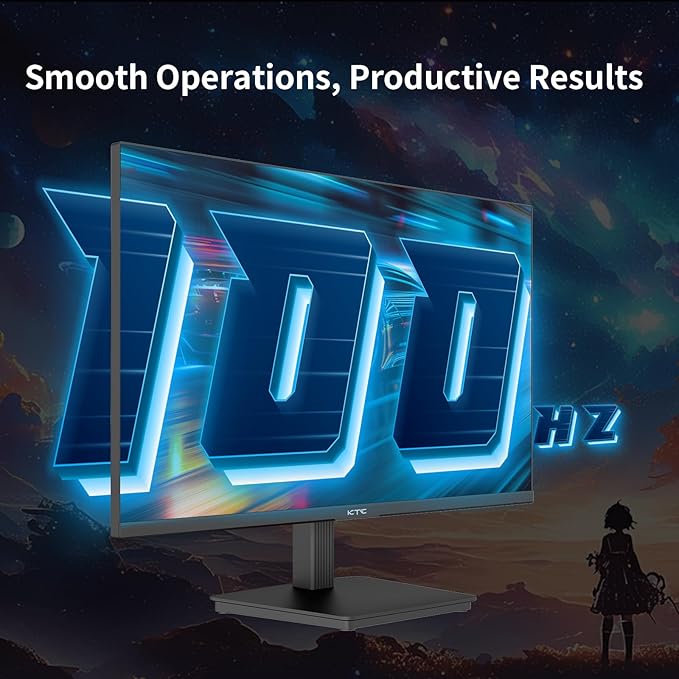 KTC 24 Inch QHD 100Hz Computer Monitor IPS 2K, 1300:1 Contrast, Anti-Blue Light