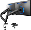 VIVO Dual Monitor up to 32 inches and 19.8 lbs per Screen, Pneumatic Arm Desk