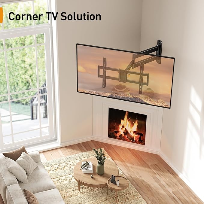 Perlegear Corner TV Wall Mount Long Arm TV Mount Bracket