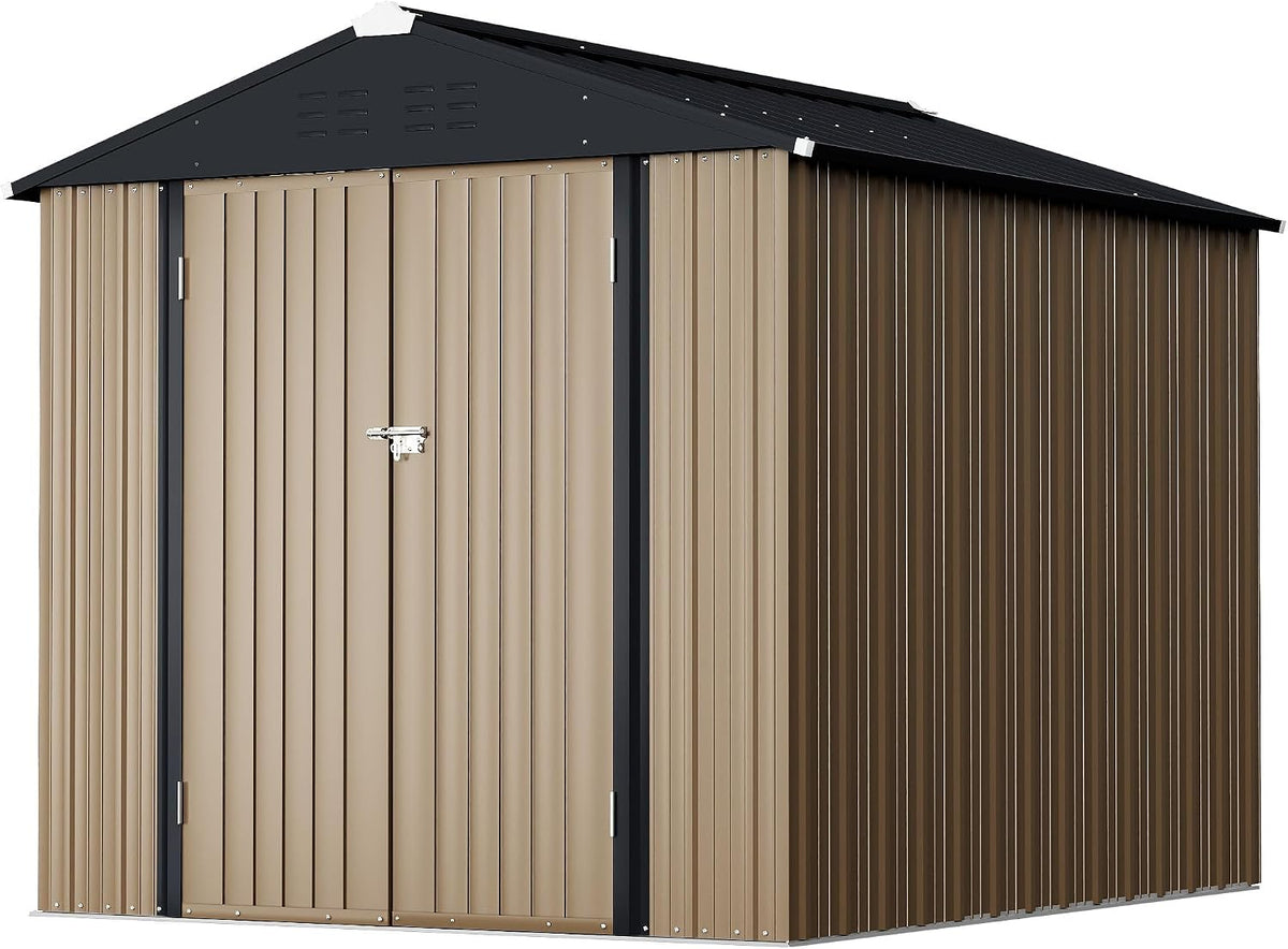 gunji 6 x 4 ft shed outdoor storage shown in use