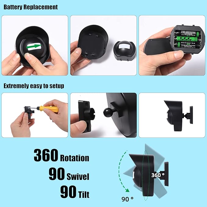 Shaogax 328ft Range Wireless Driveway Alarm Outside Weather Resistant Motion
