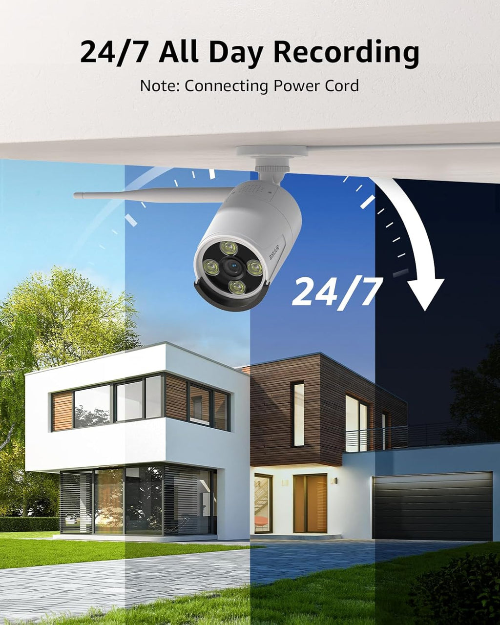 annke 2-pack indoor/outdoor 8mp bullet wireless security camera showing dimensions