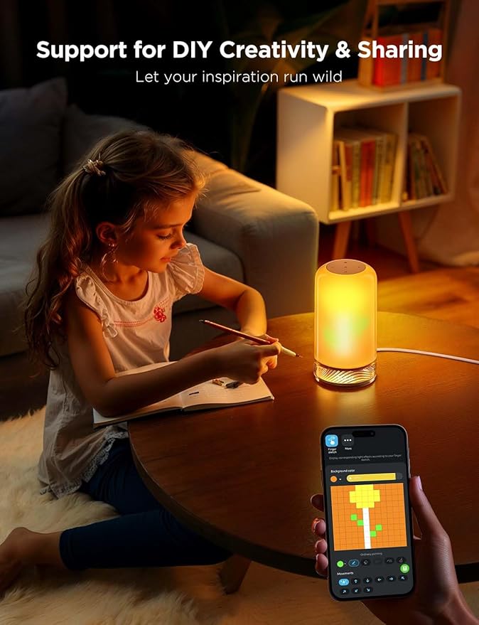 Govee RGBIC Smart Table Lamp 2, Touch Bedside Small Table Lamp Compatible