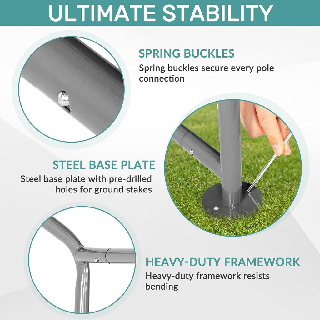 6ft x 6ft storage shed tent, galvanized steel, close-up detail