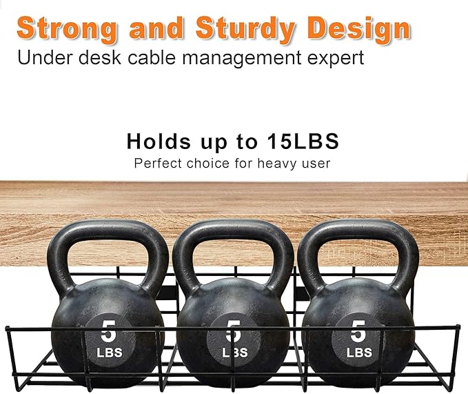 Under Desk Cable Management- 4 Pack Cord Organizer. Metal Wire Cable Management