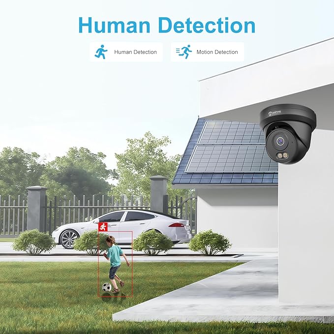 Anpviz 4MP PoE Camera Black, Full Metal Turret Security IP Camera Outdoor Indoor
