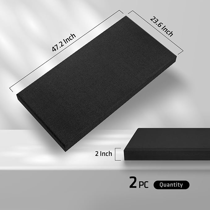 UMIACOUSTICS 2 PCS Acoustic Panel, 47.2" x 23.6" x 2" Fiberglass Sound Proof