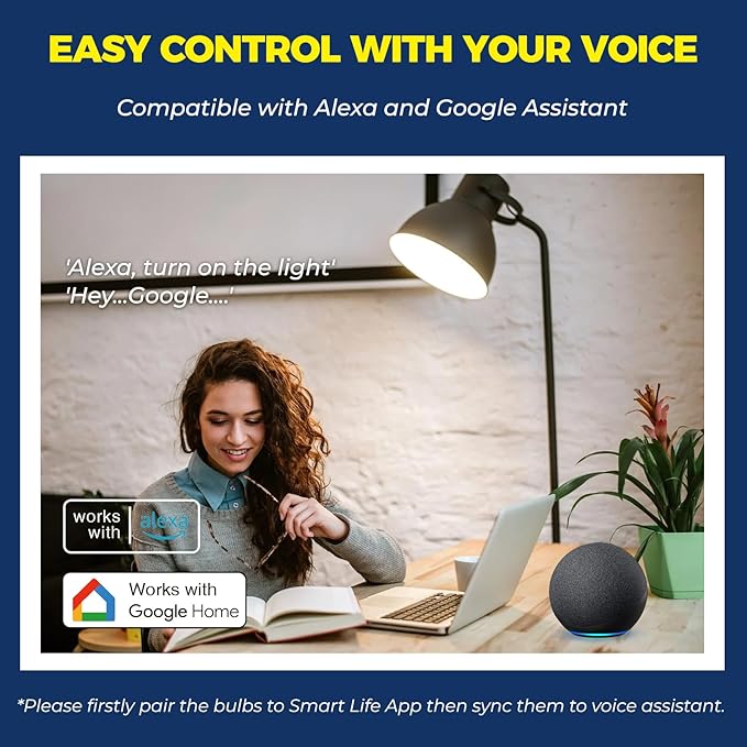 Lightinginside Smart Light Bulbs 100W Equiv., 1350LM 11W Smart Bulb Works (6PCS)
