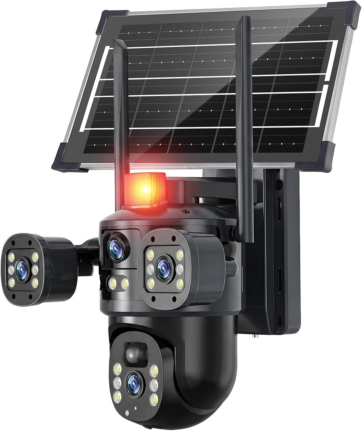 KEPEAK Solar Security Camera Outdoor Wireless, Dual Lens PTZ WiFi Camera 2.4G, Battery Powered Outdoor Camera with Color Night Vision, Human Detection, 2-Way Talk