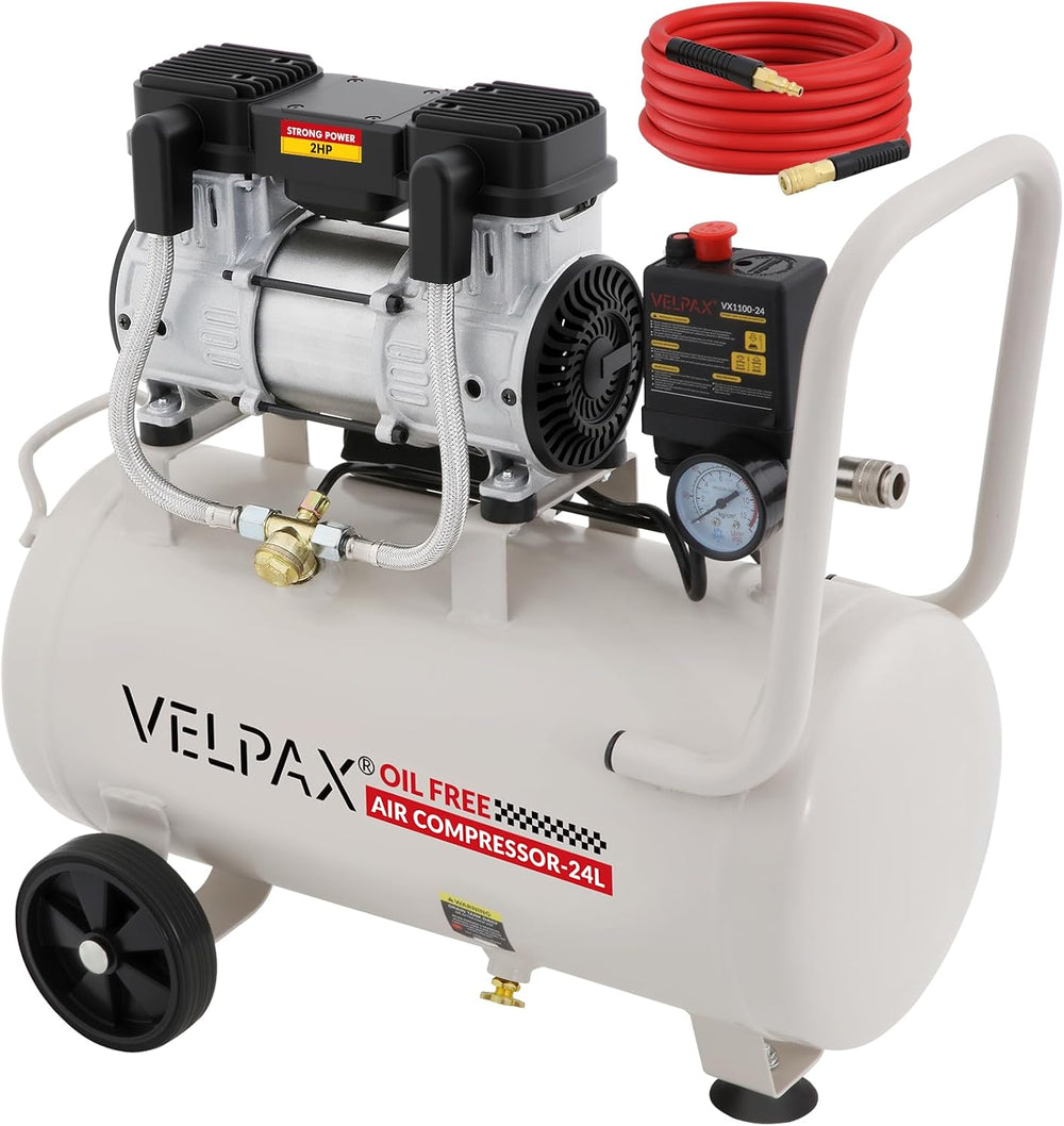 Ultra Quiet Air Compressor, Only 60dB, 6.4 Gallon Tank, Oil-Free, 110V/60Hz 2...