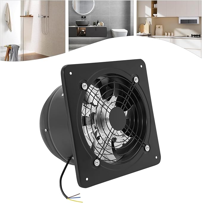 XUFOPLY 9.84 Inch Exhaust Fan, 110V 100W Wall Mounted Vent Fans 2600RPM Kitchen