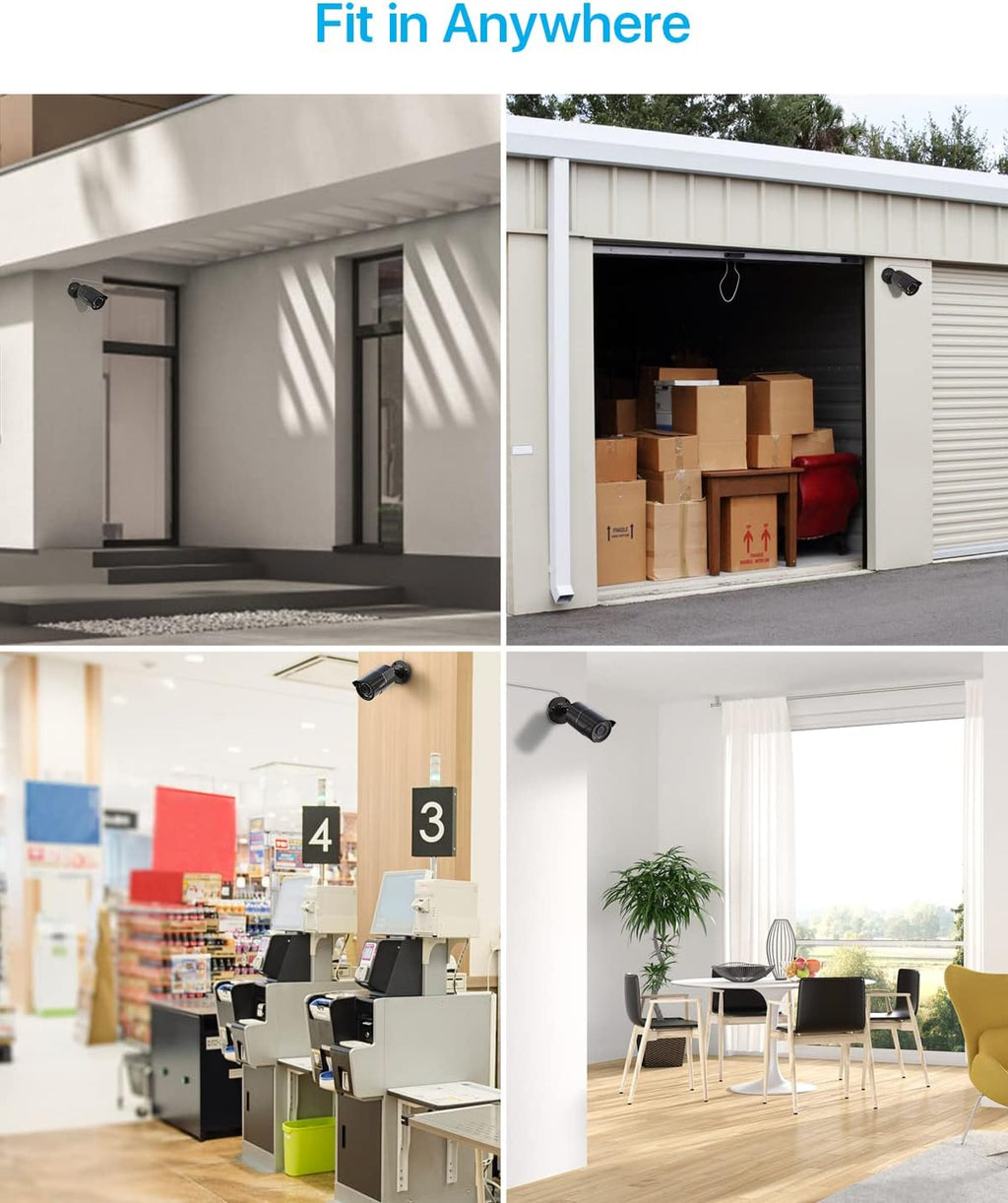 zosi 5mp 3k add-on poe camera, wired bullet on a desk or shelf