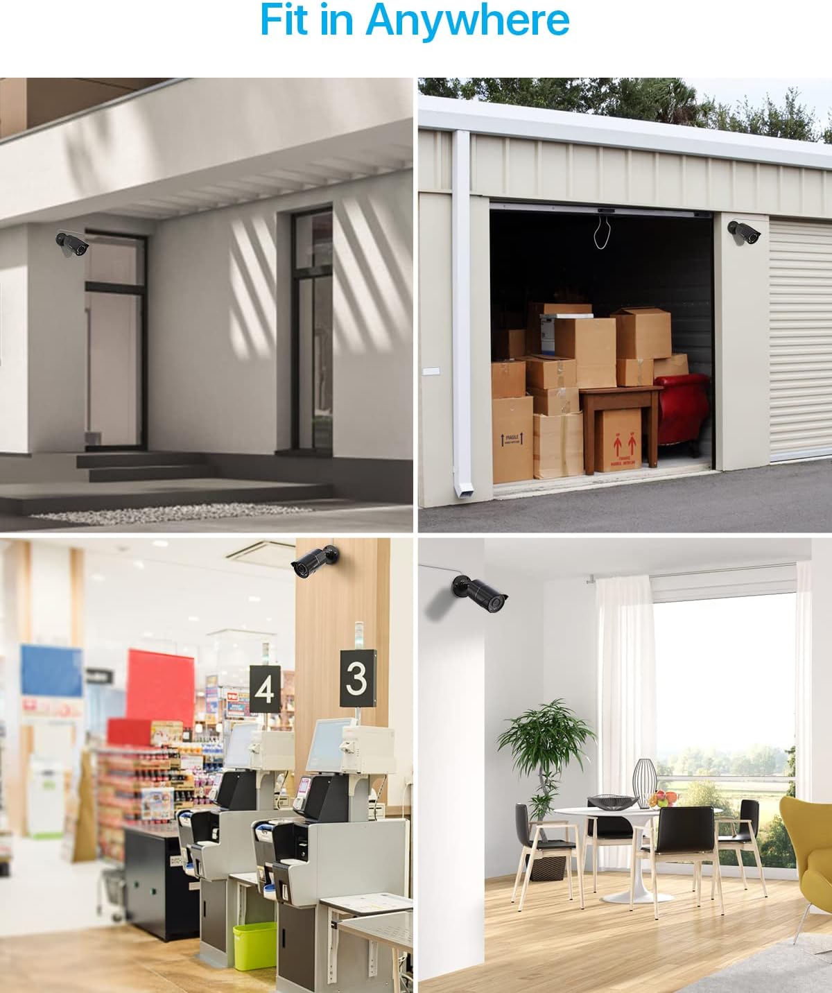 zosi 5mp 3k add-on poe camera, wired bullet on a desk or shelf