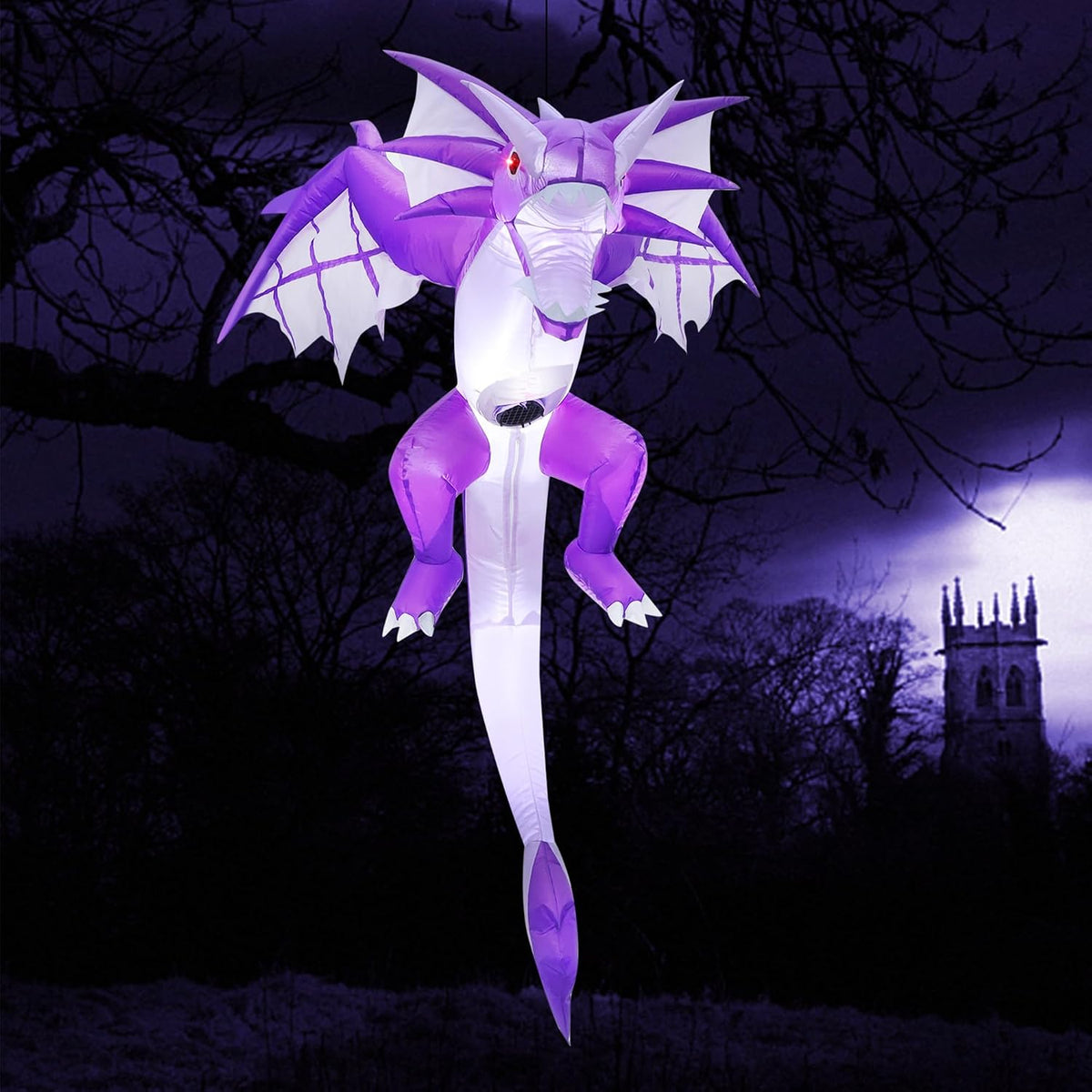 ATDAWN Inflatable Halloween Decorations Inflatables Dragon, Lighted Blow Up Flying Dragon with Wings for Halloween Yard Decor Indoor Outdoor Yard Lawn Decorations