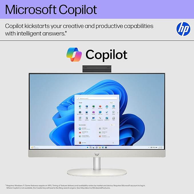 HP 27" FHD Touchscreen All-in-One Desktop Computer, 16GB DDR5 RAM 512GB SSD