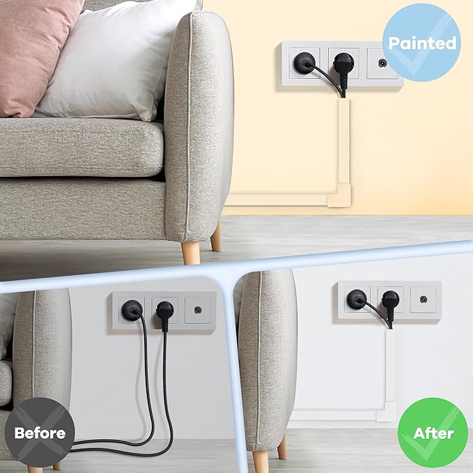 Cord Covers for Wires on Wall Extra-Long, 26.25ft TV Cord Hider Kit, Paintable