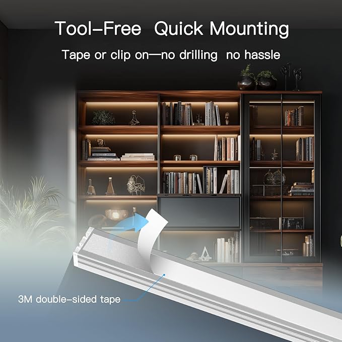 V4light Plug in Under Cabinet Lighting, 6 Pack 12 Inch Ultra-Slim LED Light Bars