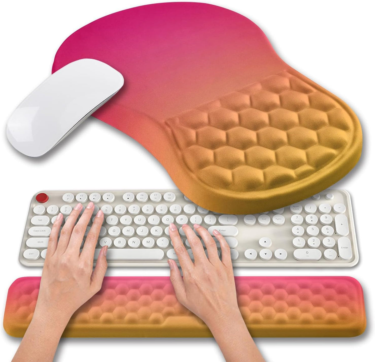 Hokafenle 2 in 1 Ergonomic Mouse Pad Wrist Support & Wrist Rest