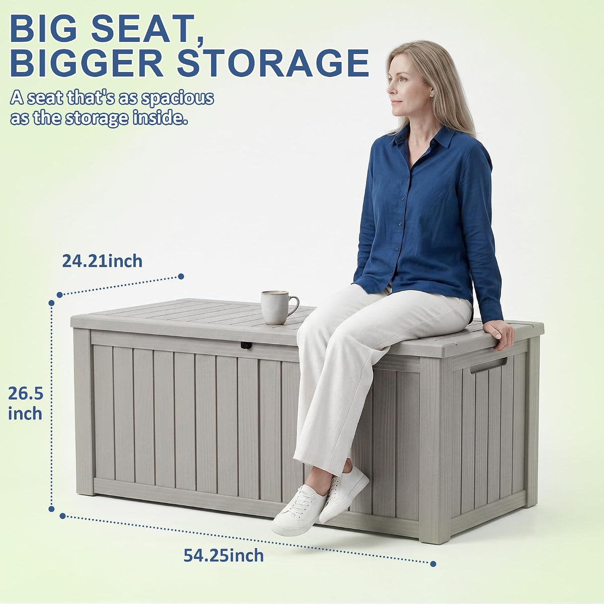 vixzen waterproof outdoor storage box 220 gal deck shown in use