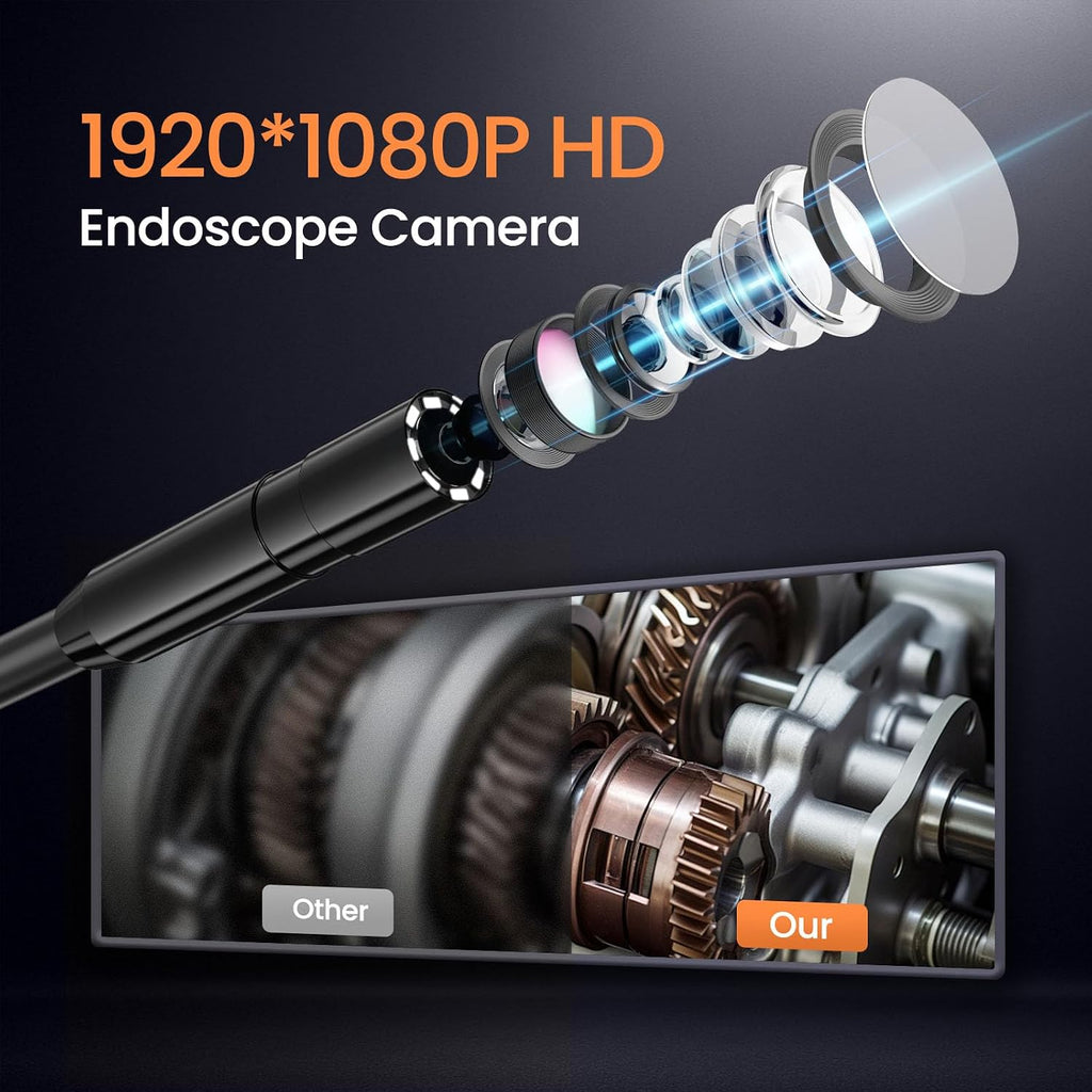 blueswan endoscope camera with light 4.3" ips 1080p, close-up detail