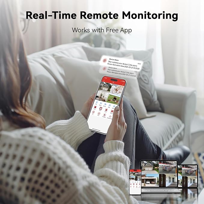 VORGUT Wired Security Camera System Outdoor, 4CH AHD TVI 5MP Lite DVR Recorder