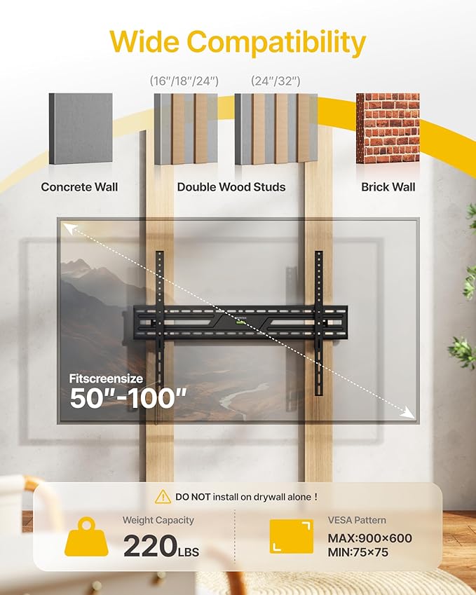 monTEK 15°Full Tilting TV Wall Mount