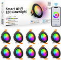 inShareplus 2 Inch Smart Recessed Lighting 10 Pack, 5W WiFi RGB LED Downlight