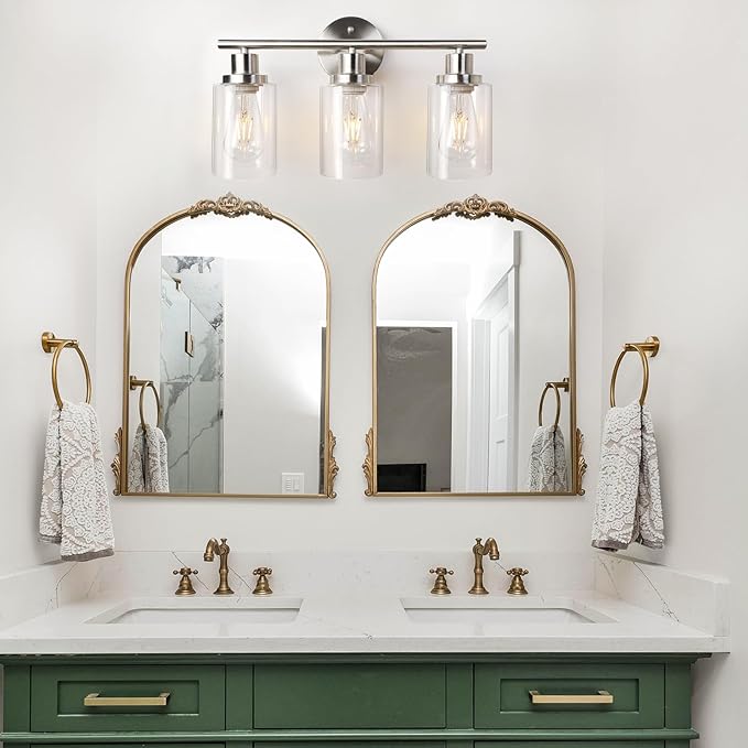 Unicozin 3 Light Vanity Lights, Brushed Nickel Wall Sconce Light