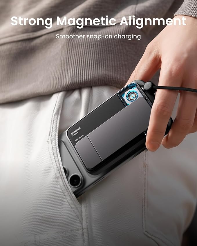 sharge ICEMAG 3 MagSafe Portable Charger, Qi2 25W Magnetic Power Bank 10000mAh