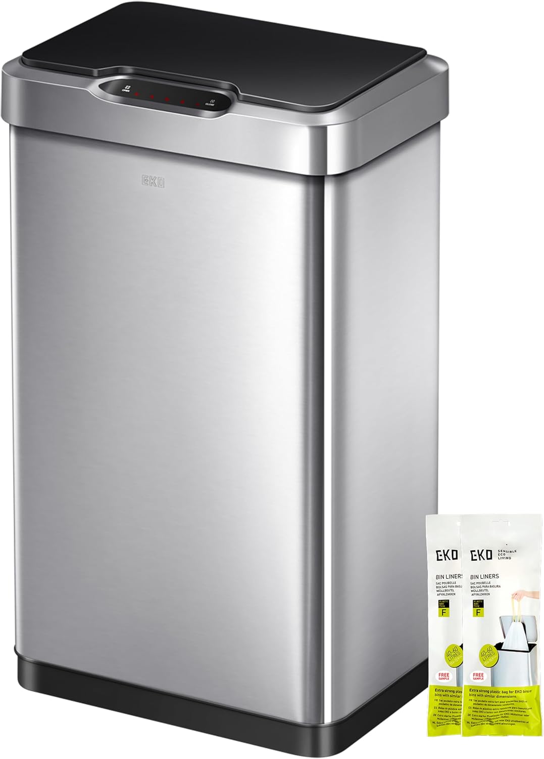 EKO Mirage-T 50 Liter / 13.2 Gallon Touchless Rectangular Motion Sensor Trash