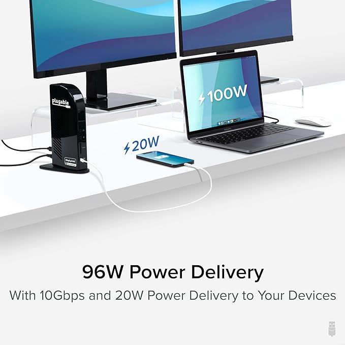 Plugable 13-in-1 USB C Docking Station 4K Triple Monitor