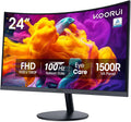 KOORUI 24 inch Curved Monitor, Full HD 1080P Curved Computer Monitor, 100Hz
