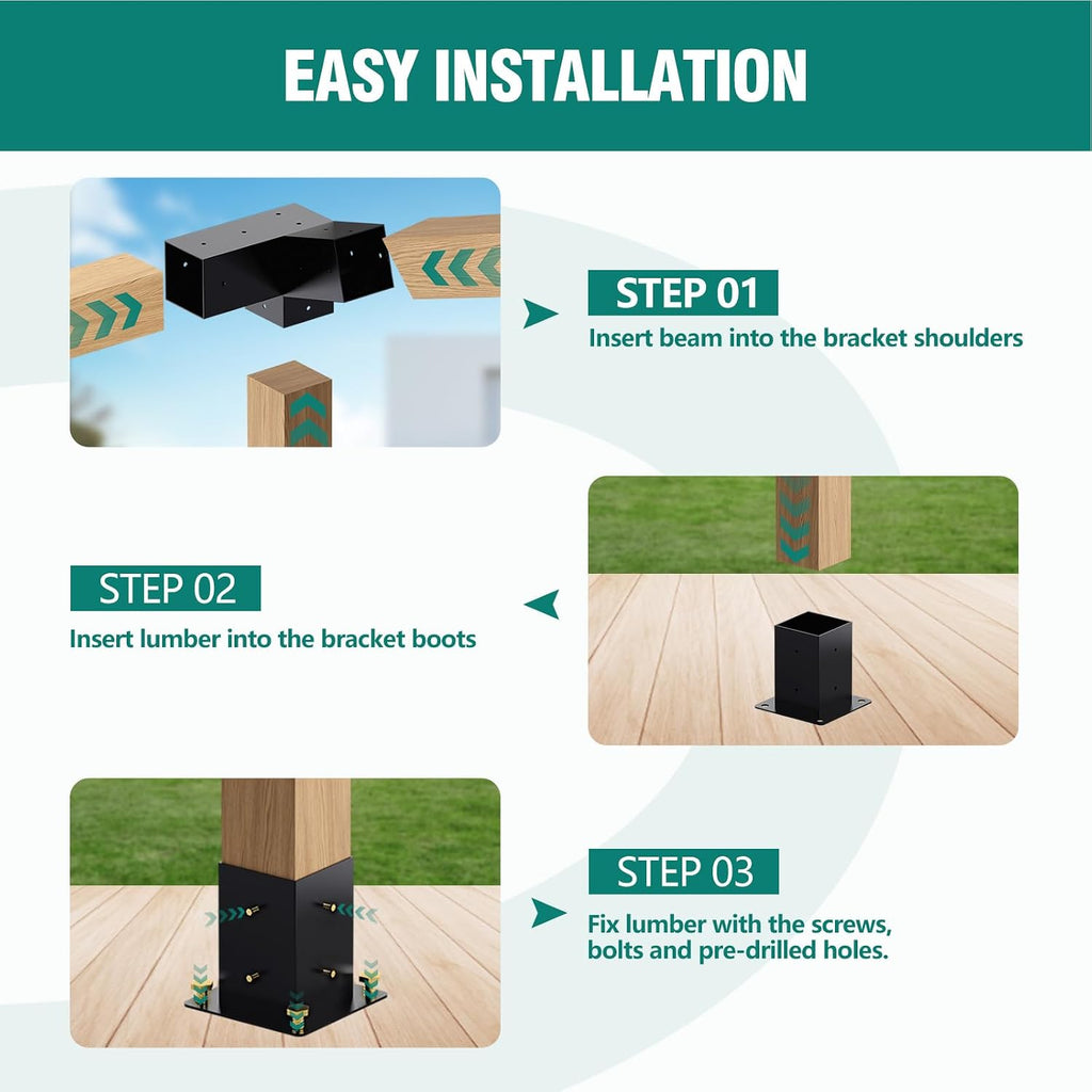 pergola brackets, 75° pergola brackets 15° corner bracket, package contents