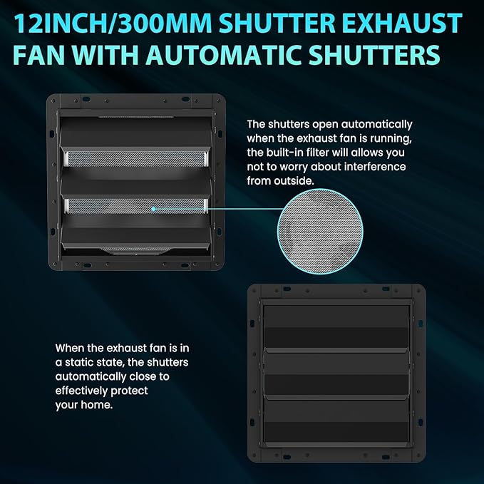 HG Power 12 Inch Shutter Exhaust Fan