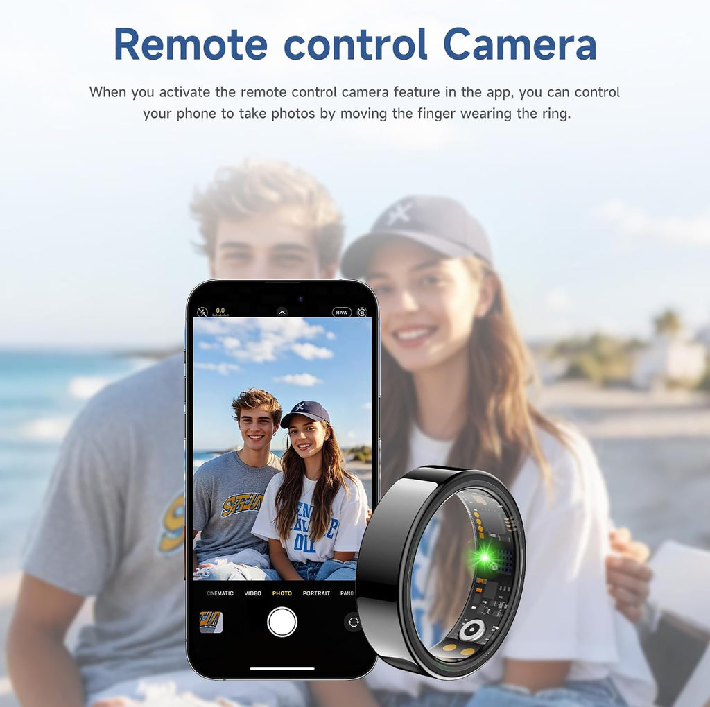 smart ring for women men, health tracker, fitness, front angle view