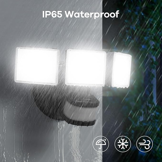 OREiN Motion Sensor Outdoor Flood Light 42W 6500LM, Super Bright LED Security